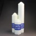 25cm x 5cm (2") White Crown Top Stearin Pillar Candles